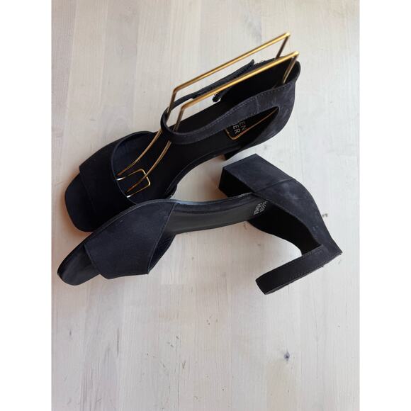 Eileen Fisher black Viva Nubuck Ankle-Grip Sandals size 8 - Picture 2 of 12